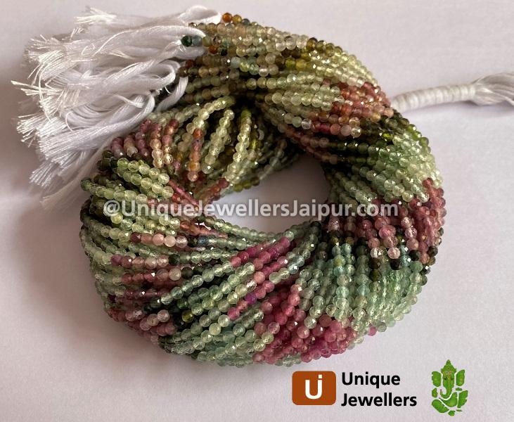 Afghani Tourmaline Faceted Round Beads